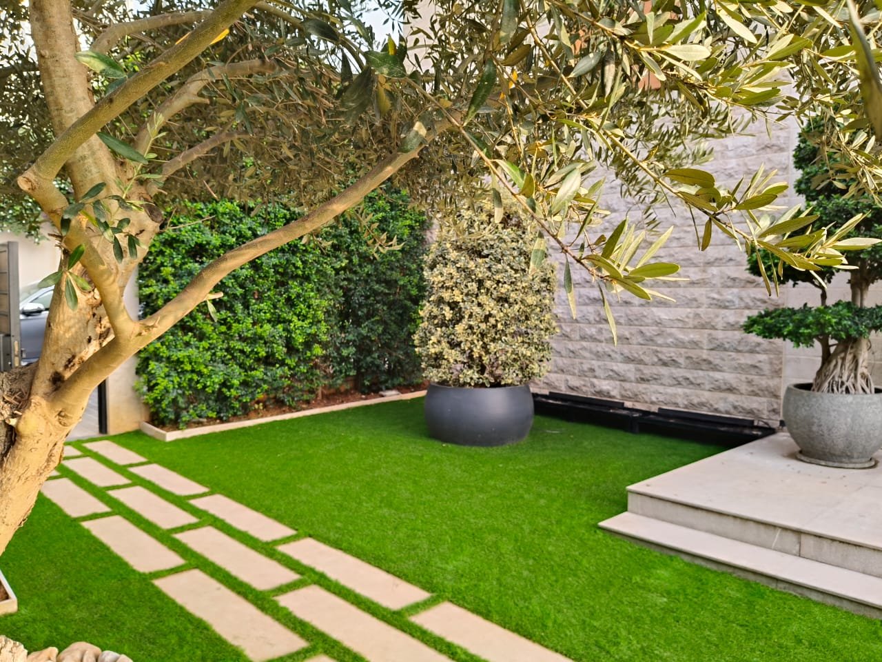 Artificial grass installation for a private garden in Lebanon