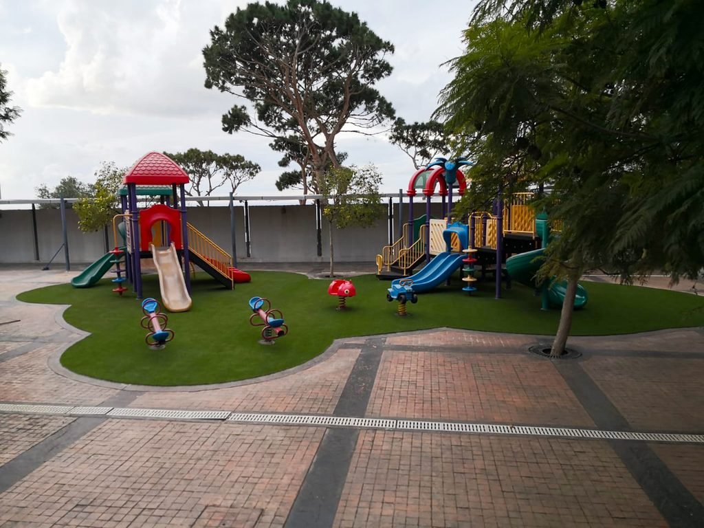 Artificial grass installation for a school playground in Lebanon