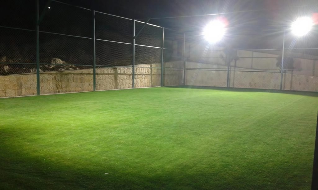 Artificial grass installation for a sports field in Bekaa, Lebanon